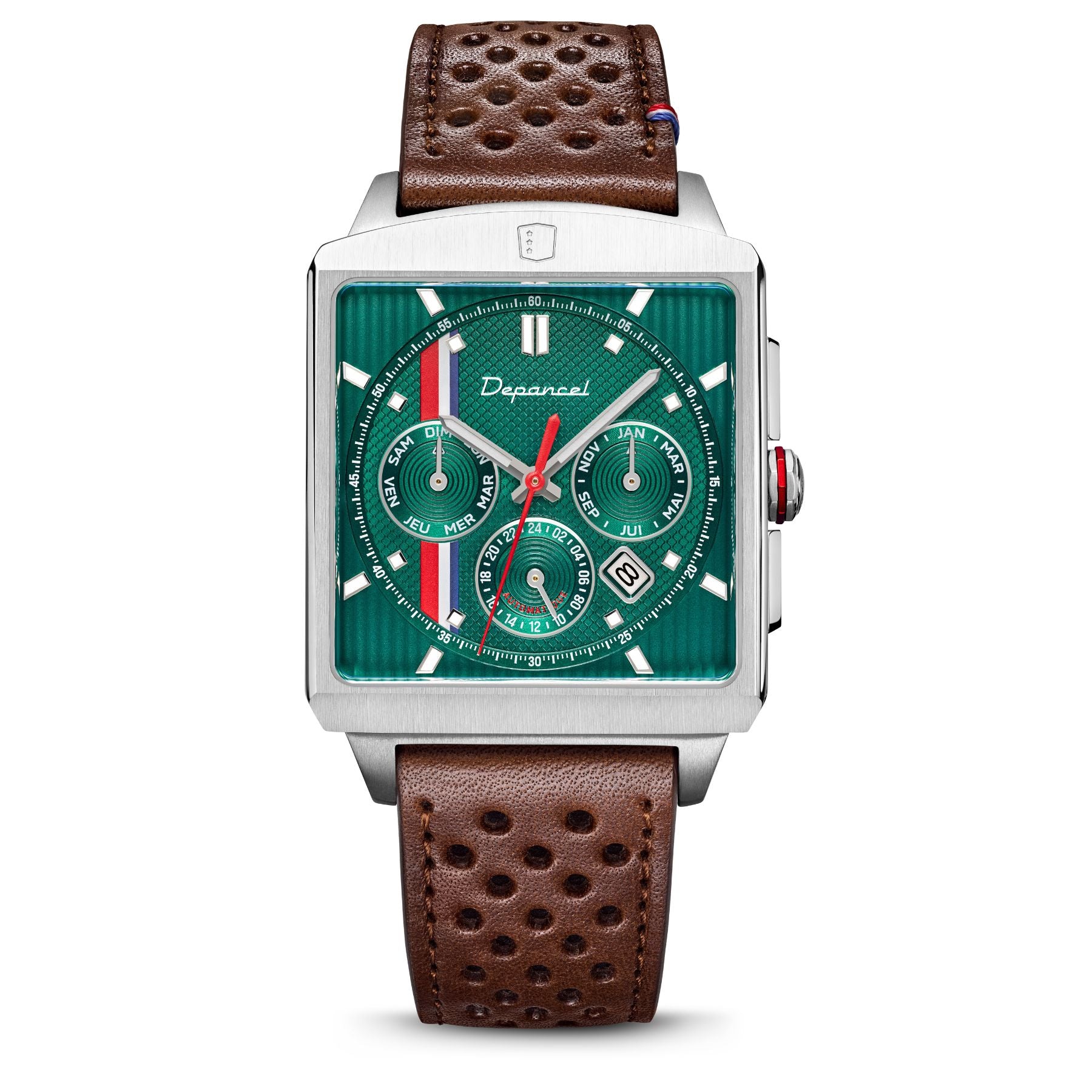 Serie-R-F-back-MetallicGreen-montrefrancaisehommeautomatique-calendriercarre