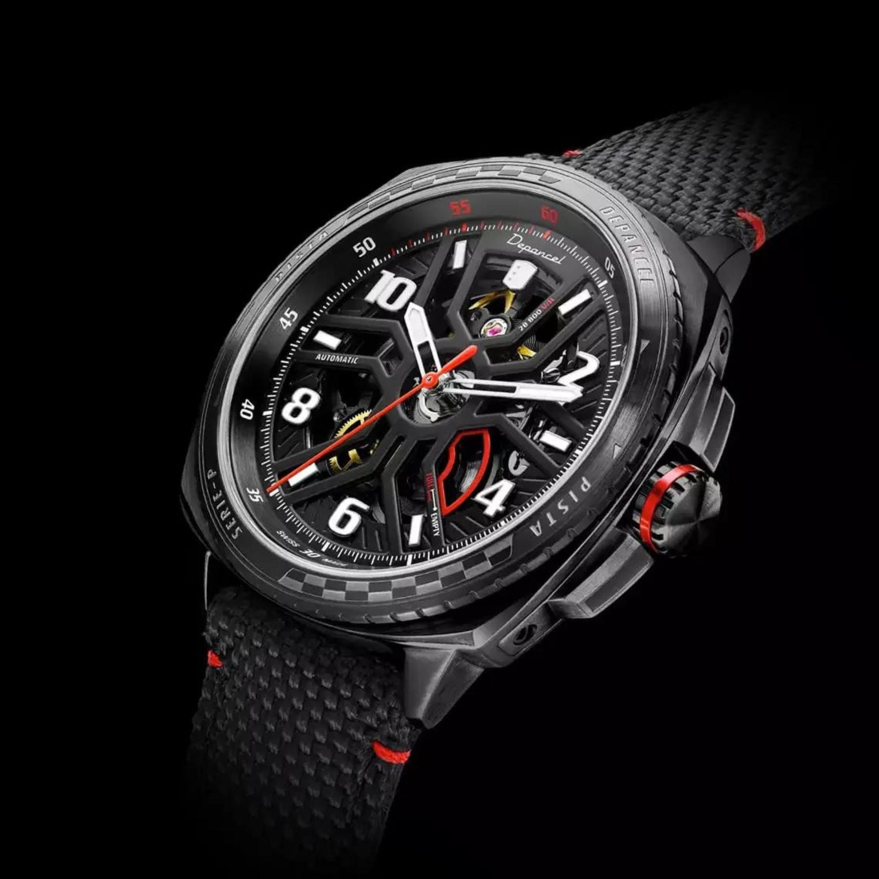 Serie-P - Pista GT - Full Black - montre française homme automatique - Squelette