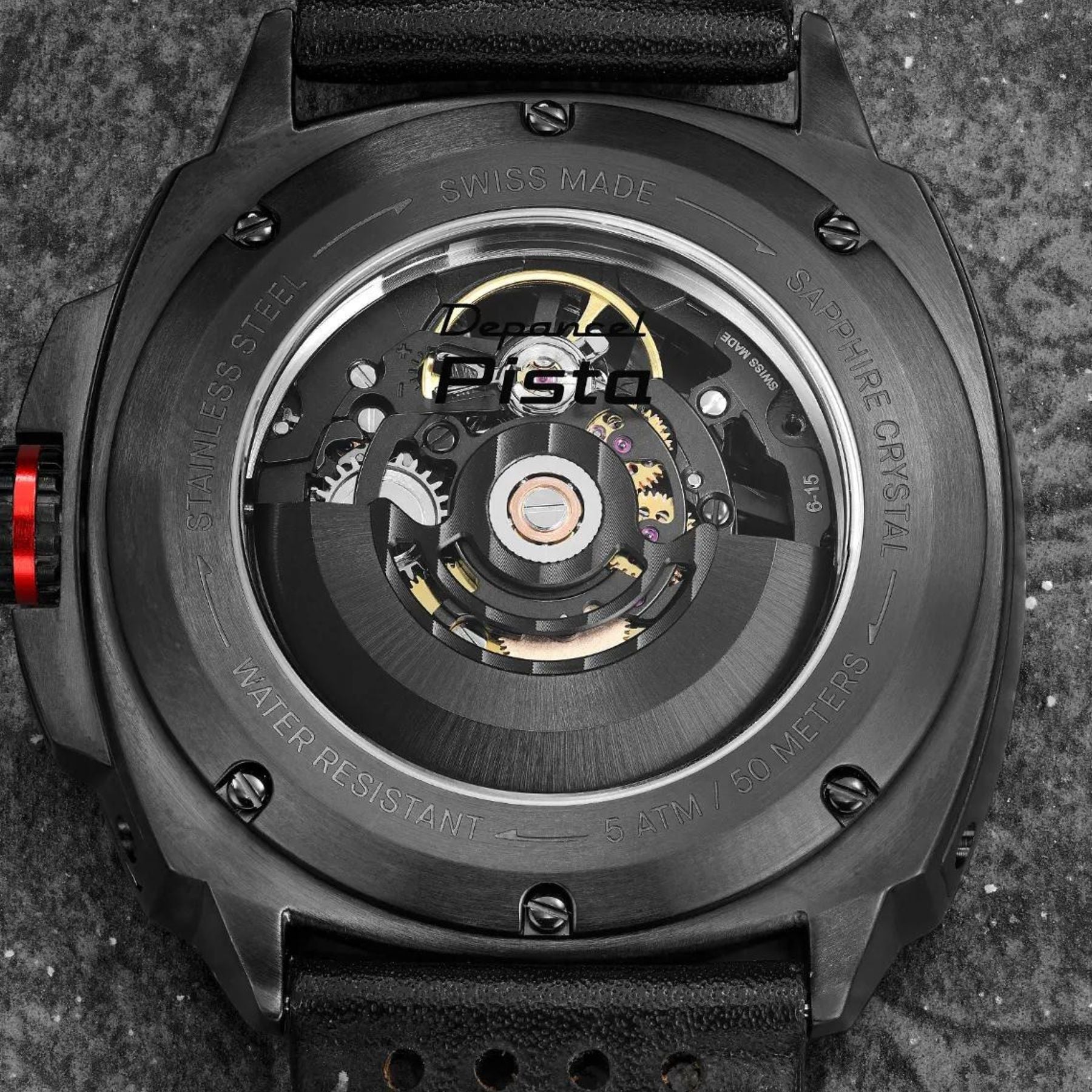 Serie-P - Pista GT - Steel - montre française homme automatique - Squelette