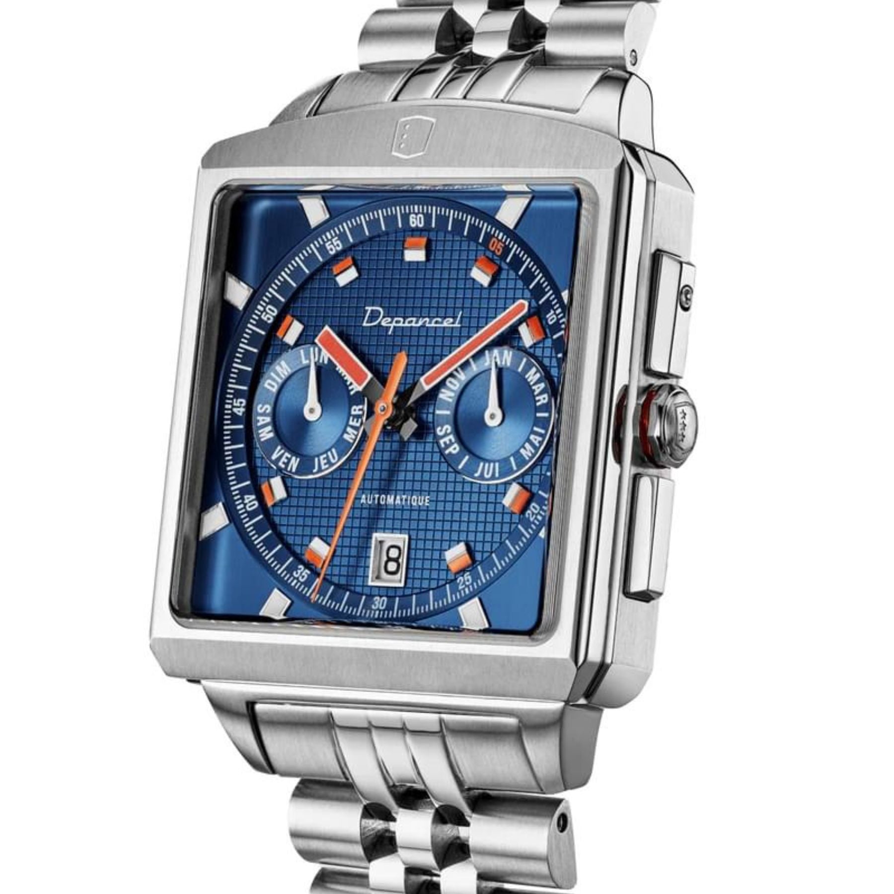 Serie-P - 5 ans - montre française homme automatique - calendrier carré