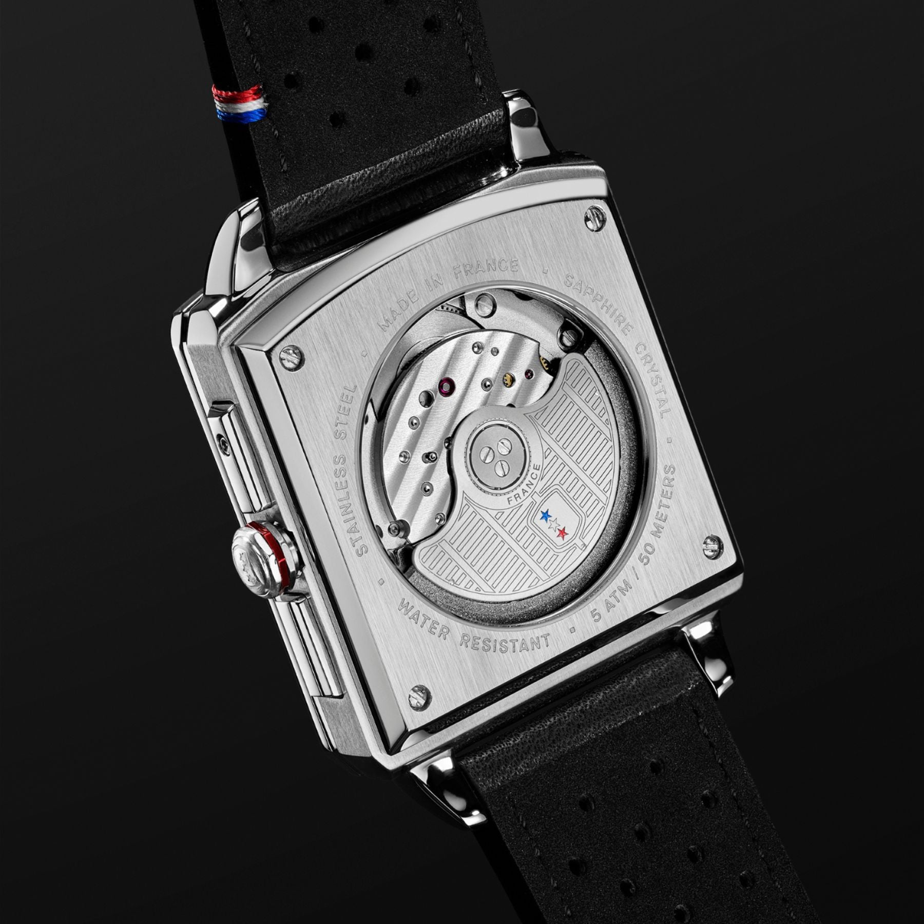 Serie-P - Cruiser - Shadow Black - montre française homme automatique - carré réserve de marche 24h