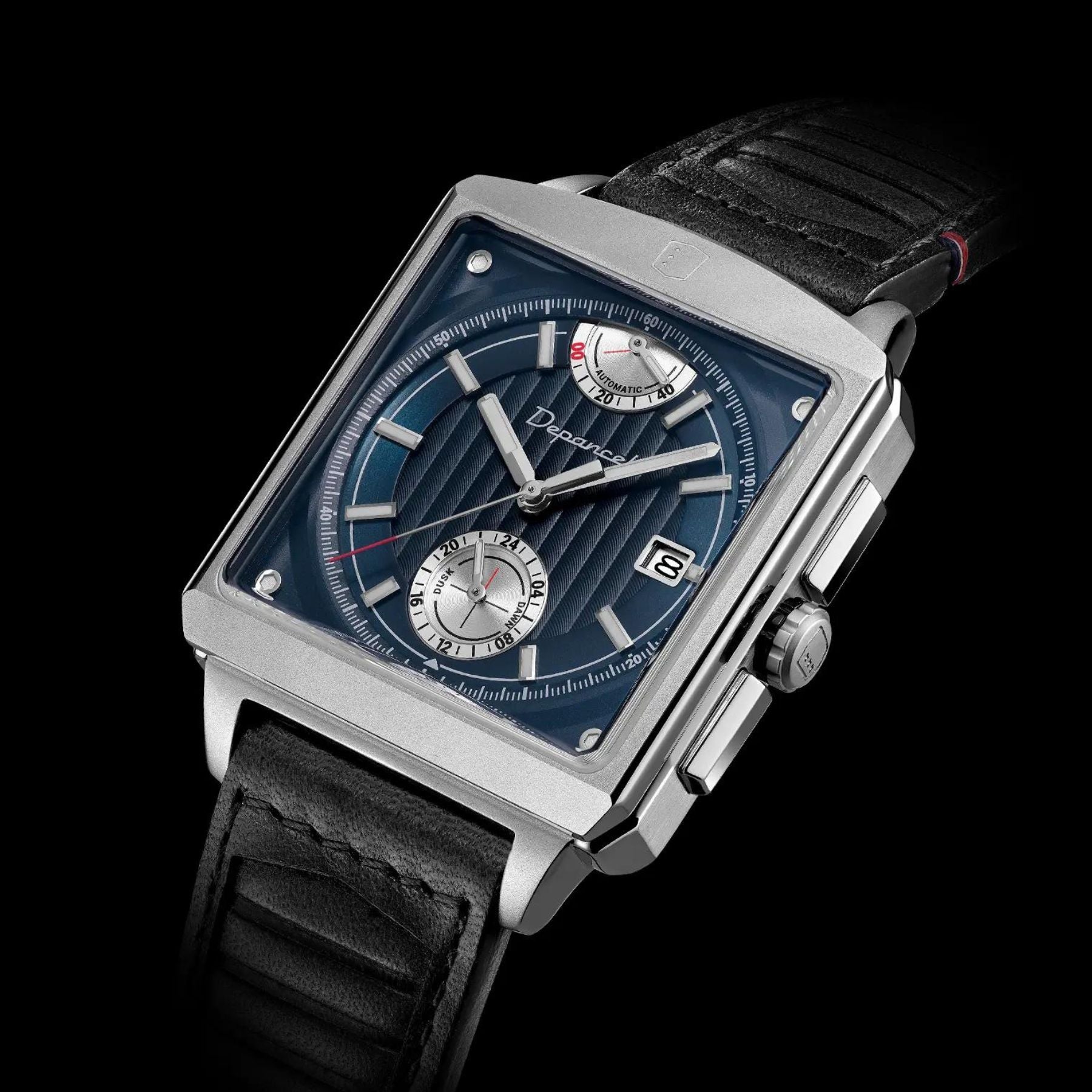 Serie-P - Cruiser - Petrol Blue - montre française homme automatique - carré réserve de marche 24h
