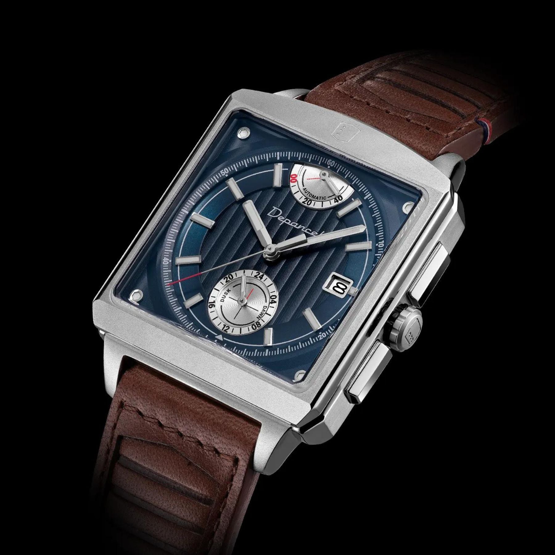 Serie-P - Cruiser - Petrol Blue - montre française homme automatique - carré réserve de marche 24h