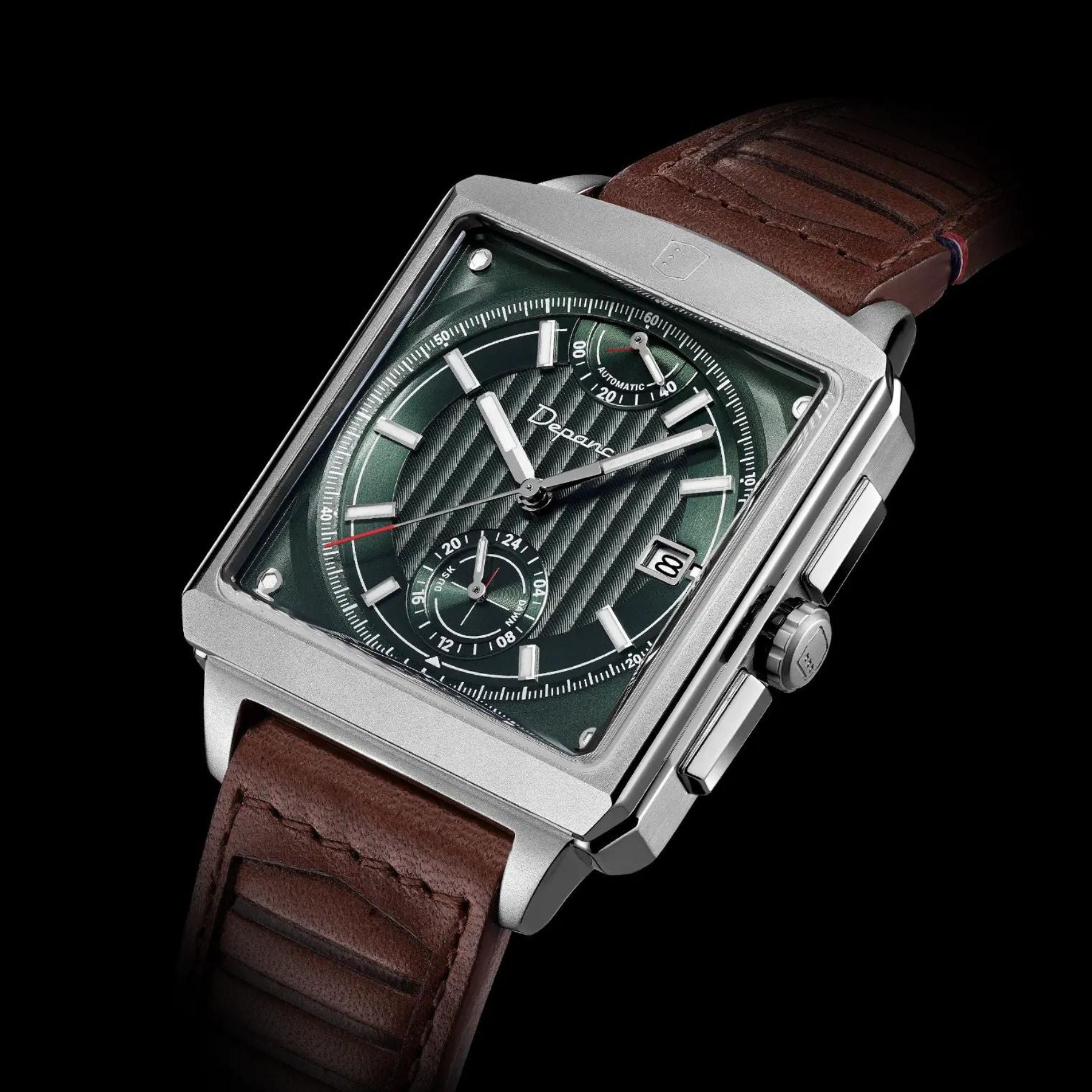 Serie-P - Cruiser - Dark Green - montre française homme automatique - carré réserve de marche 24h