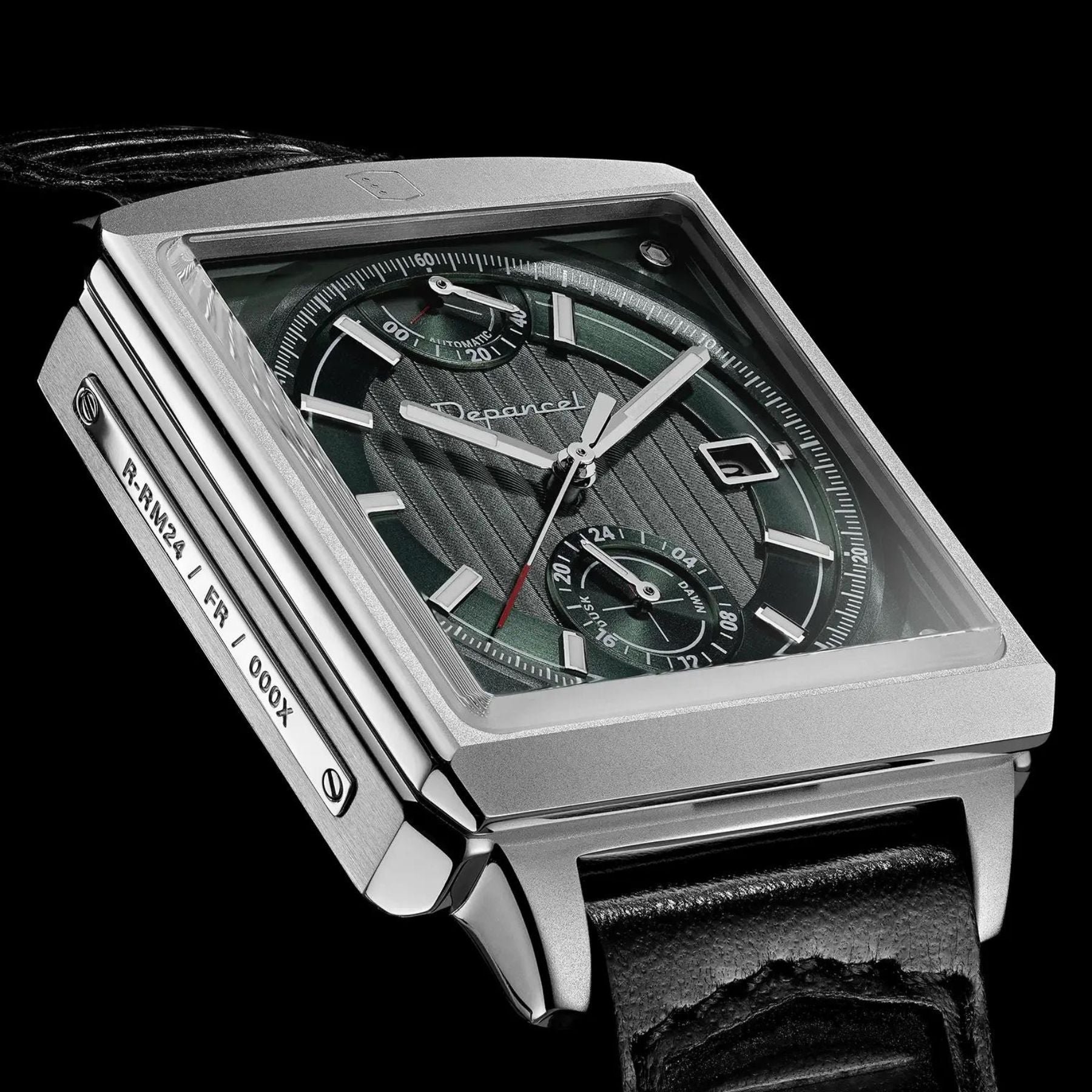 Serie-P - Cruiser - montre homme carrée française homme automatique - carré réserve de marche 24h