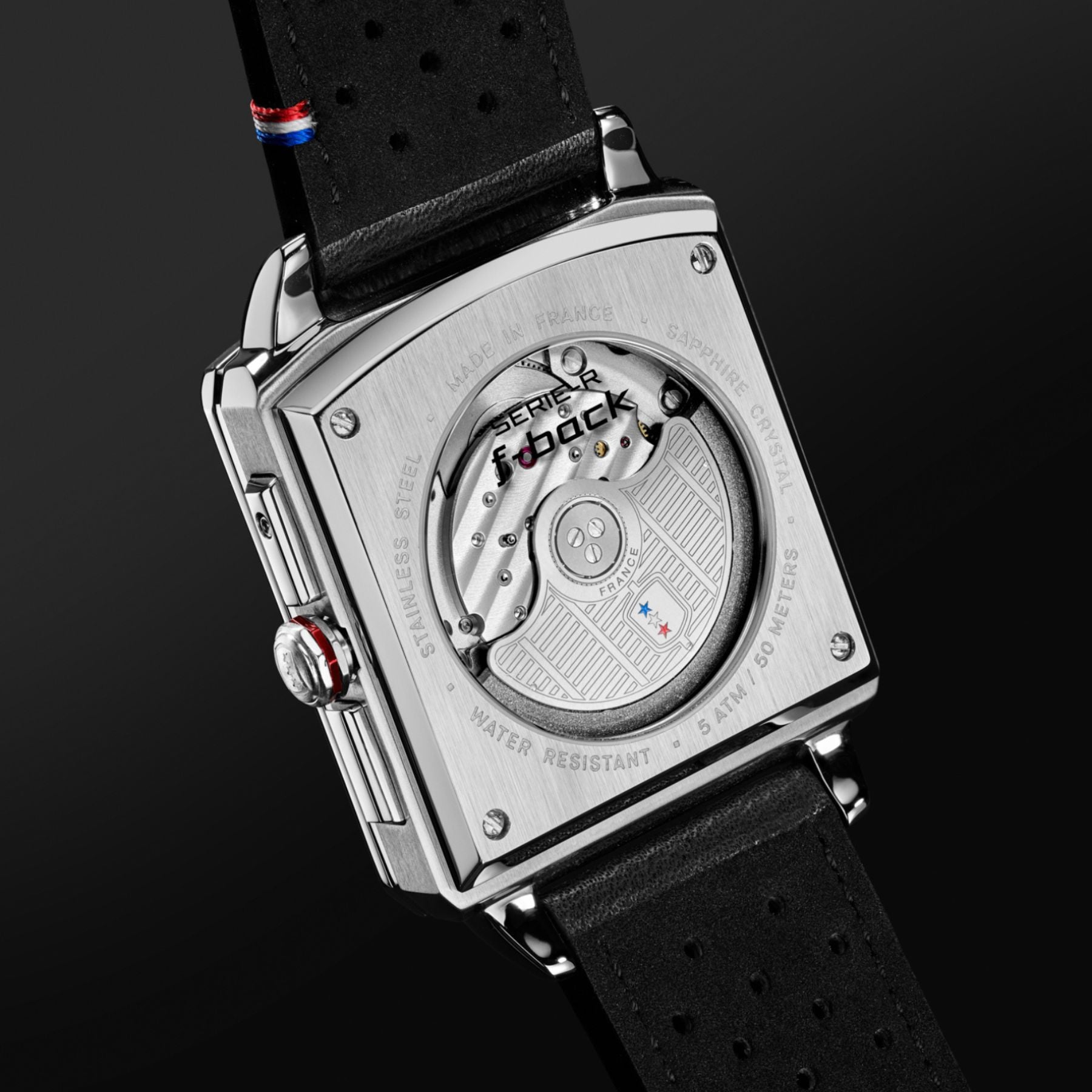 Serie-R - F-back - Metallic Green - montre française homme automatique - calendrier carré