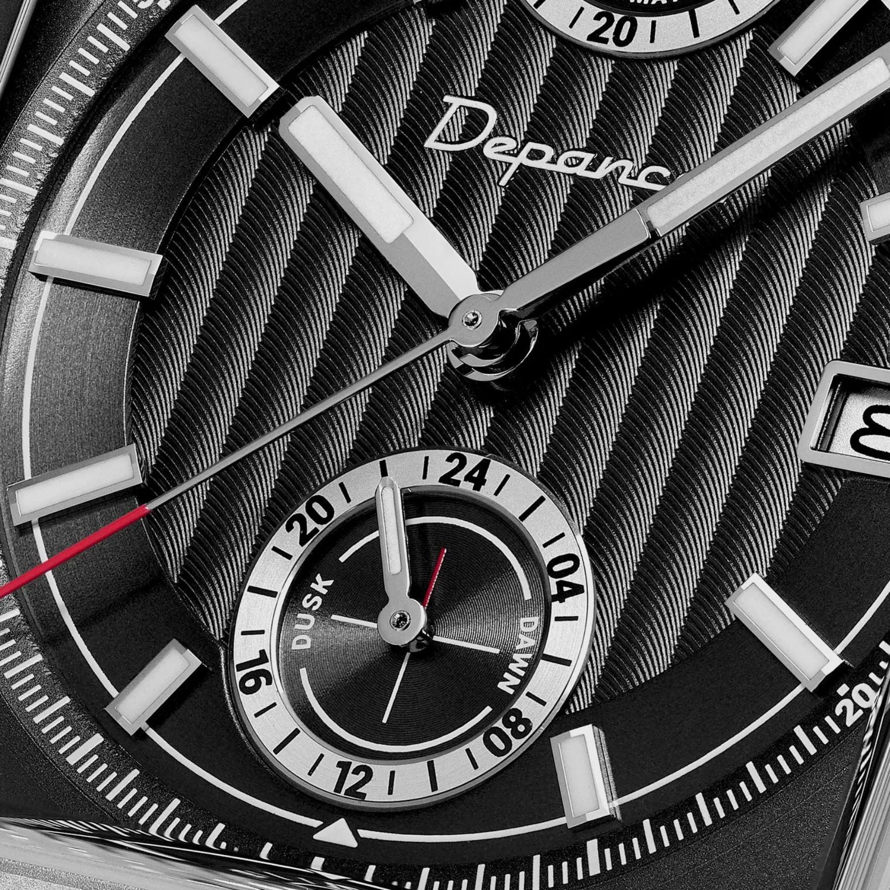 Serie-P - Cruiser - Shadow Black - montre française homme automatique - carré réserve de marche 24h