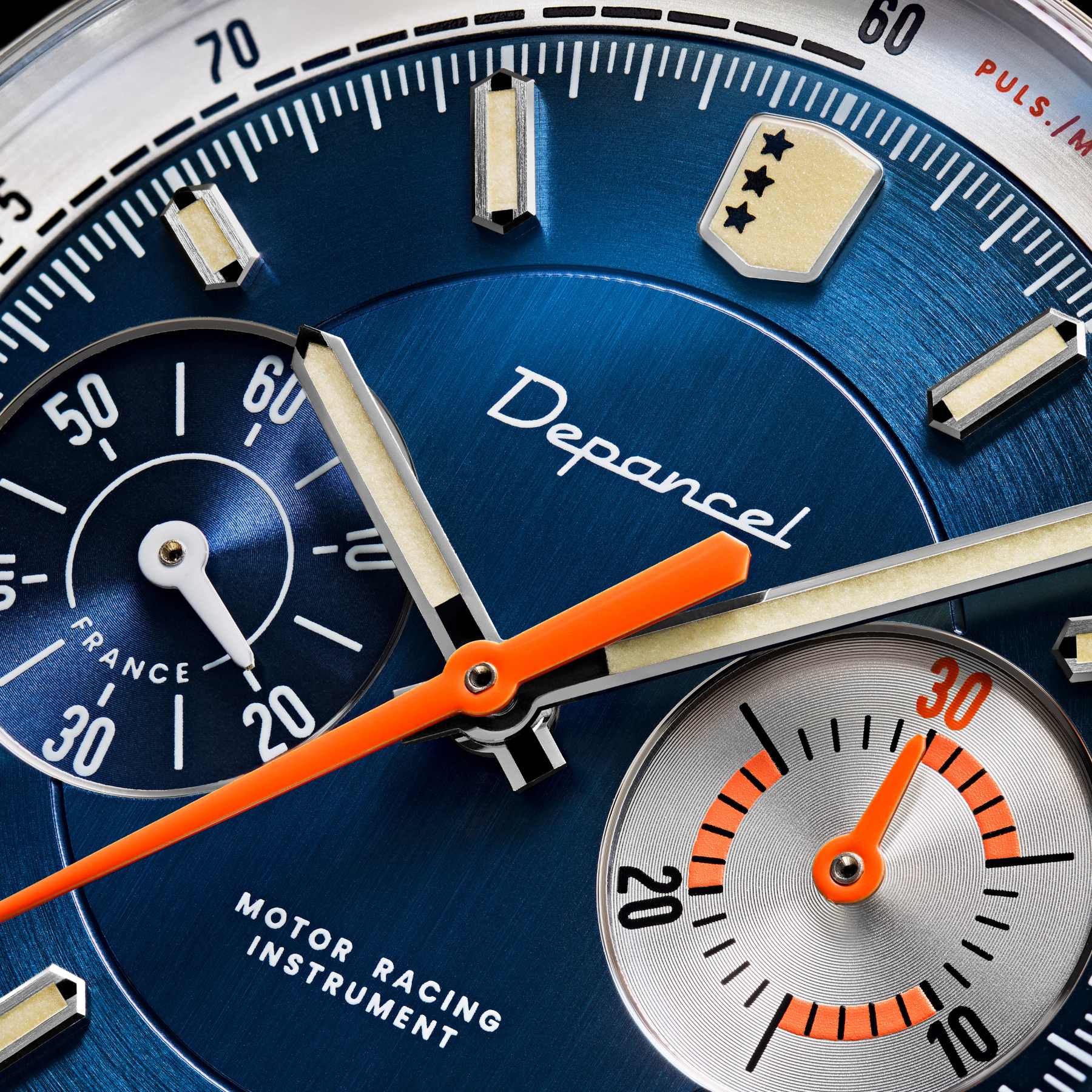 Allure Chronographe manuel cadran bleu montres francaises 39mm