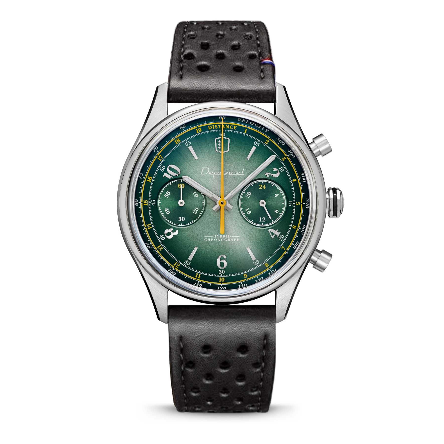 Allure Stradale chronographe mecaquartz verde bracelet noir montre francaise 39mm