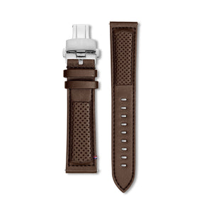 Bracelet cuir - Traforato - marron - montre française homme automatique