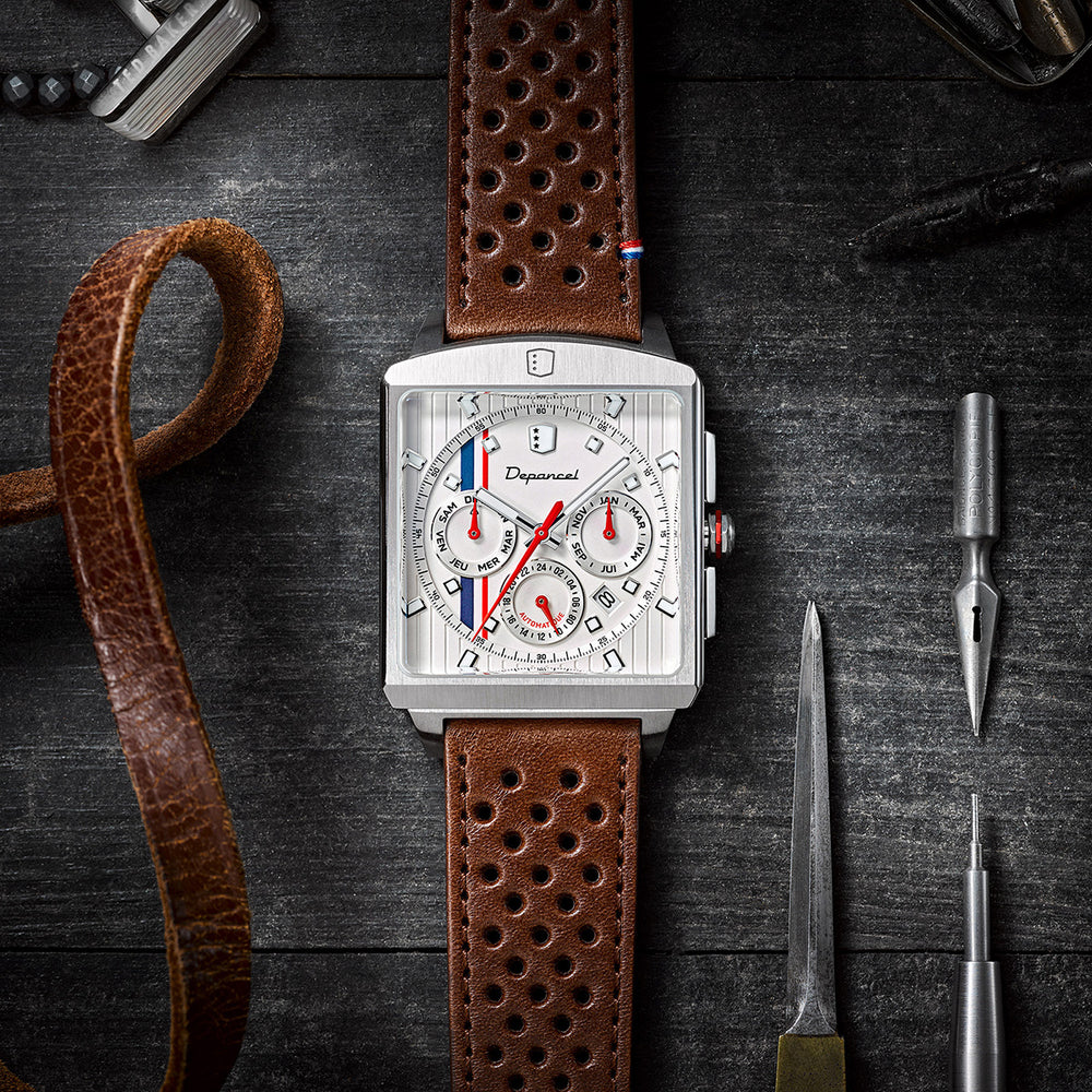 Série-R R01 Calendar - Men's automatic square French watch