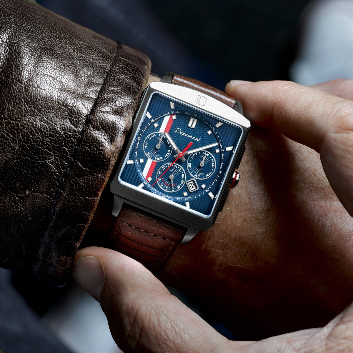 Depancel Serie-R - F-back - automatic watch for men square calendar