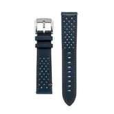 Leather Strap - Racing Blue with Orange stitching - 20mm