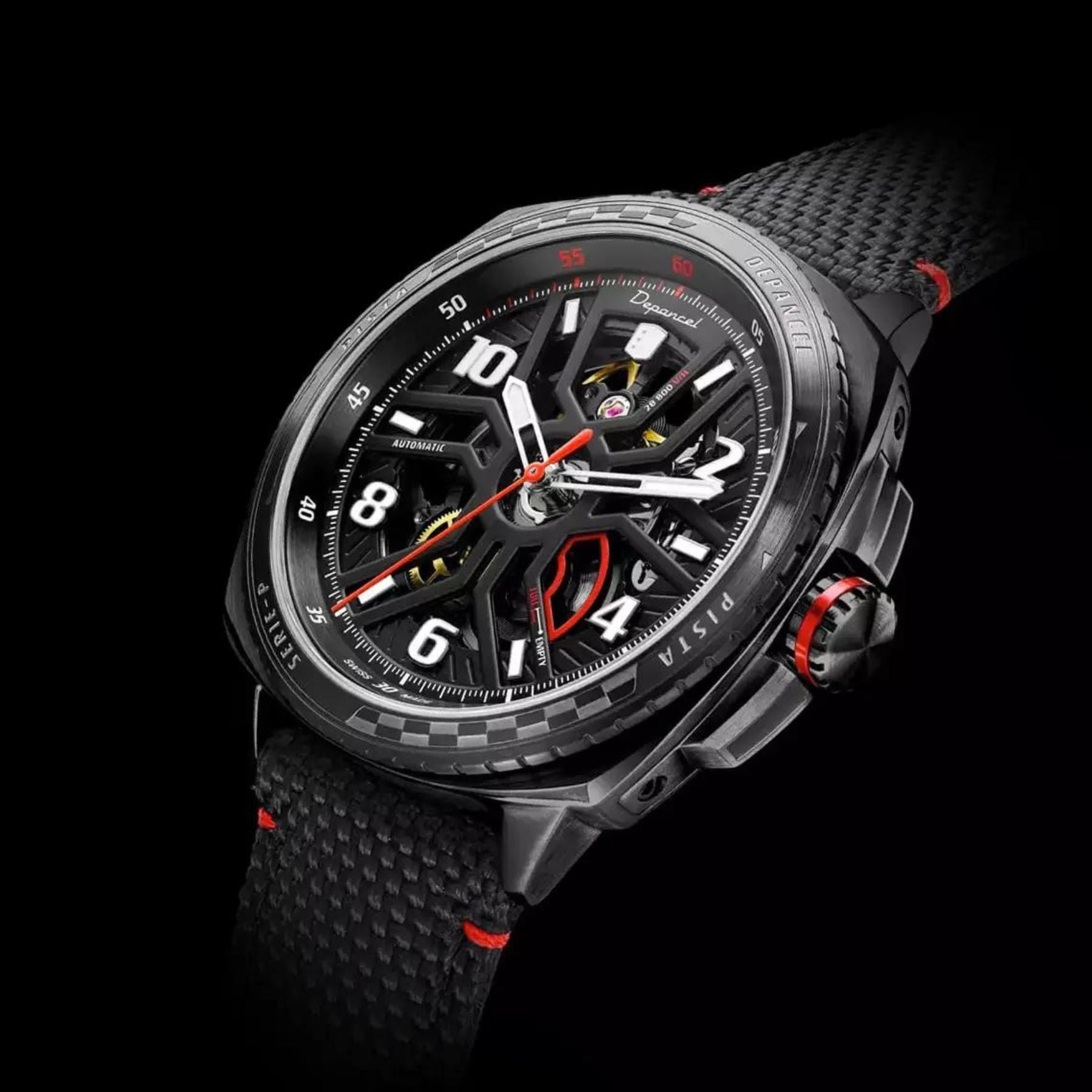 Serie-P  - Pista GT - Full Black - montre française homme automatique - Squelette