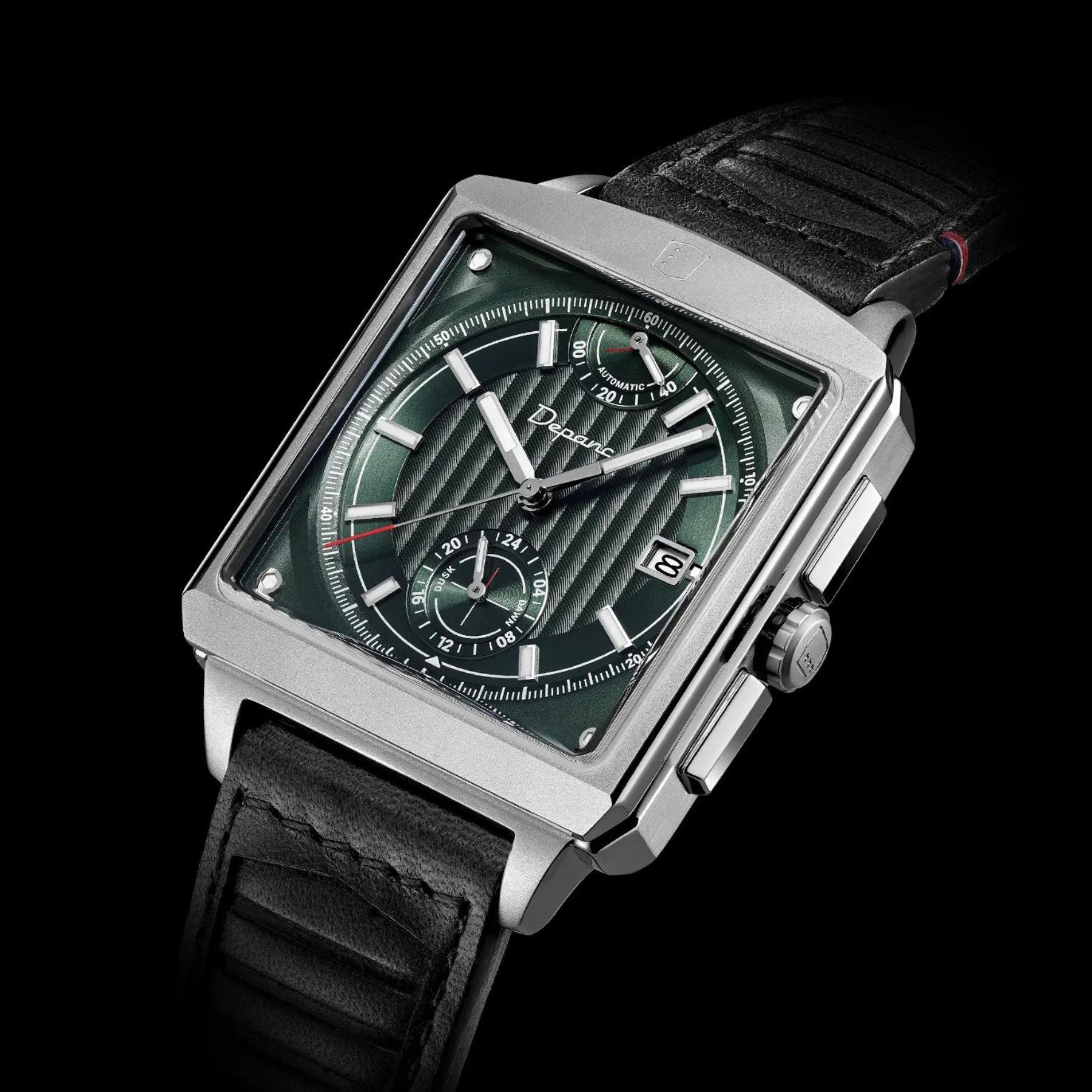 Serie-P  - Cruiser - Dark Green - montre française homme automatique - carré réserve de marche 24h